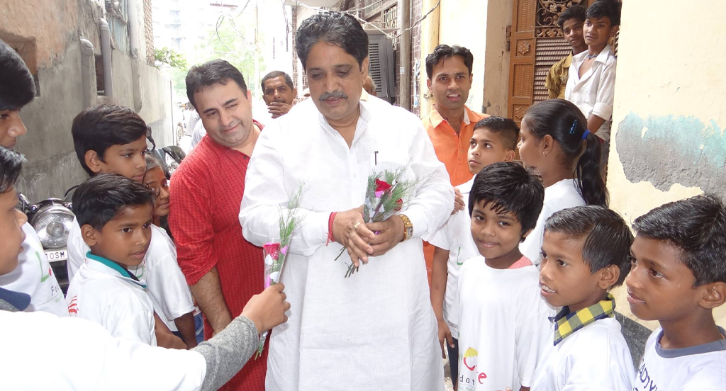 Shri Sunil Sharma, BJP MLA Sahibabad with Mr. Sunjoo Dadroo at the inauguration of new Vocational Training centre cum school