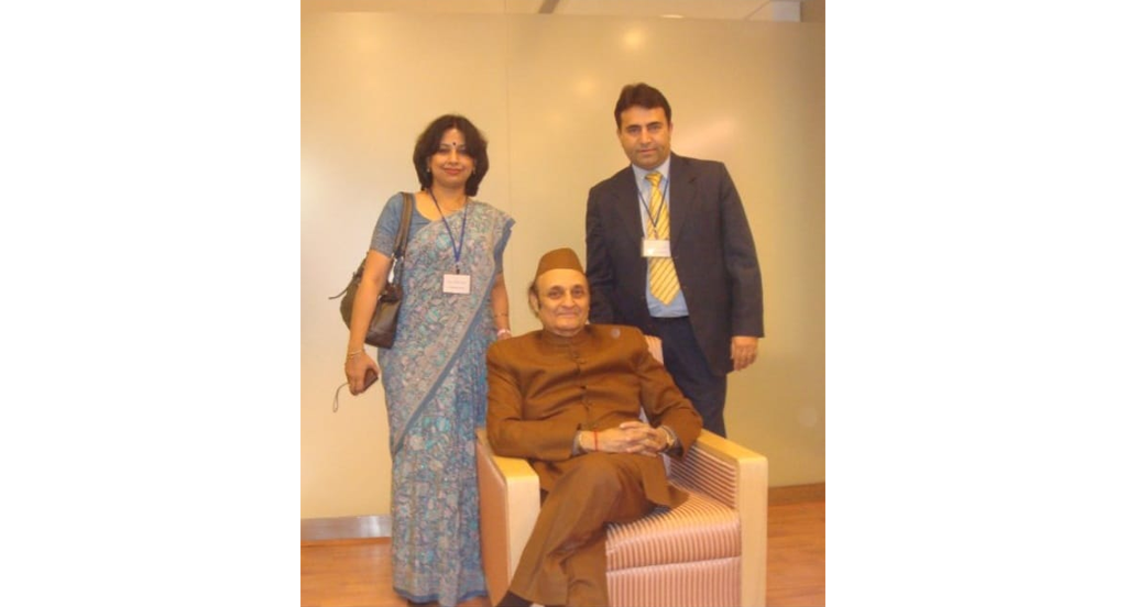Team members with Dr. Karan Singh at his Residence